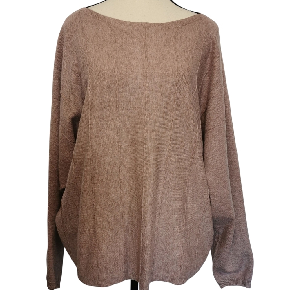 Vila Milano Wool Blend Scoop Neck Dusty Rose Sweater Sz XL Open To Offers